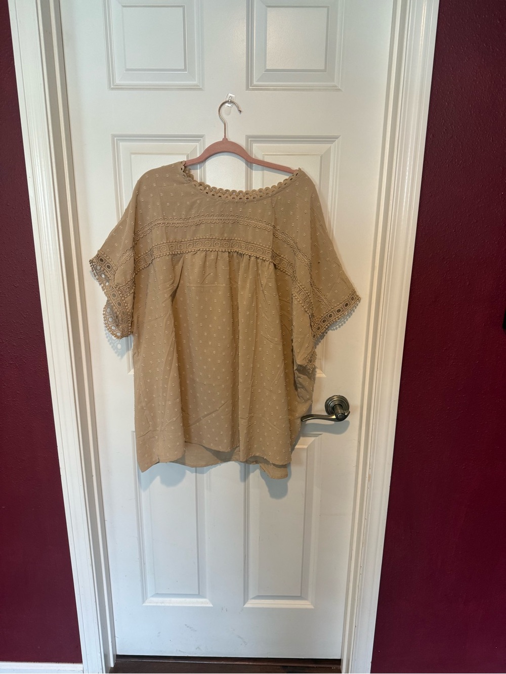 Amazon Women's Crochet-Trim Tunic in Tan